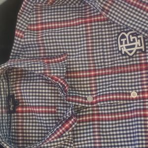 Men's LRG size large woven button-down shirt.